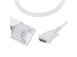 A1008-EE1 Schiller Compatibel EKG Kabel DB-15 Connector 10KΩ AHA Snap