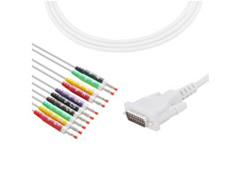 A4007-EE0 Schiller Compatibel EKG Kabel DB-15 Connector Geen Weerstand IEC Banaan