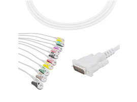 A2008-EE0 Schiller Compatibel EKG Kabel DB-15 Connector 10KΩ IEC Clip