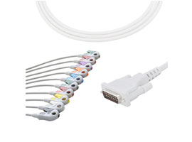 A2008-EE1 Schiller Compatibel EKG Kabel DB-15 Connector 10KΩ AHA Clip