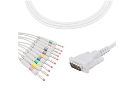 A4008-EE1 Schiller Compatibel EKG Kabel DB-15 Connector 10KΩ AHA Banana