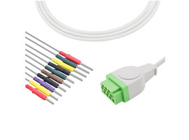 A3030-EE0 GE Gezondheidszorg Compatibel EKG Kabel 11-pin 10KΩ IEC Din3.0