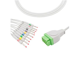 A4030-EE1 GE Gezondheidszorg Compatibel EKG Kabel 11-pin 10KΩ AHA Banan