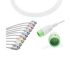 A2045-EE1 Comen Compatibel EKG Kabel Ronde 12pin AHA Clip