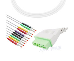 A4036-EE0 Nihon Kohden Compatibel EKG Kabel 12-pin Nihon Kohden Connectorr IEC Banaan