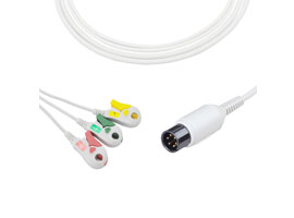 A3137-EC0 AAMI Compatibel Direct-Sluit Ecg-kabel 3-lead Clip, IEC 6pin