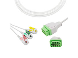 A3156-EC0 GE Marquette Compatibel Direct-Sluit Ecg-kabel 3-lead Clip, IEC 11pin