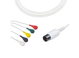A5037-EC0 AAMI Compatibel Direct-Sluit Ecg-kabel 5-lead Snap, IEC 6pin