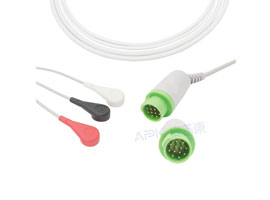A3122-EC1 GE Gezondheidszorg> Corometrics Compatibel Een stuk 3-lead ECG Kabel 10KΩ Clip, AHA 12pin