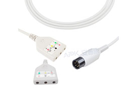A3037-EK2D Mindray Datascope Compatibel Din Type ECG Trunk Kabel 3-lead AHA / IEC 6pin