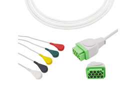 A5056-EC0 GE Marquette Compatibel Direct-Sluit Ecg-kabel 5-lead Snap, IEC 11pin