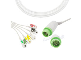 A5122-EC0 GE Gezondheidszorg> Corometrics Compatibel Een stuk 5-lead Ecg-kabel 10KΩ Clip, IEC 12pin