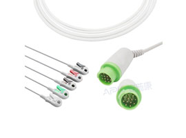 A5122-EC1 GE Gezondheidszorg> Corometrics Compatibel Een stuk 5-lead Ecg-kabel 10KΩ Clip, AHA 12pin