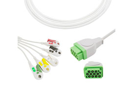 A5156-EC0 GE Marquette Compatibel Direct-Sluit Ecg-kabel 5-lead Clip, IEC 11pin