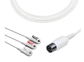 A3137-EC1 AAMI Compatibel Direct-Sluit Ecg-kabel 3-lead Clip, AHA 6pin