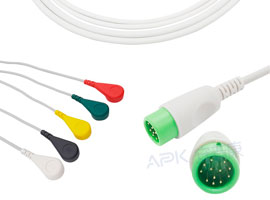 A500C-EC0 Comen Compatibel Een stuk 5-lead Ecg-kabel Snap, IEC 12pin