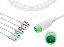 A510C-EC1 Comen Compatibel Een stuk 5-lead ECG Kabel Clip, AHA 12pin