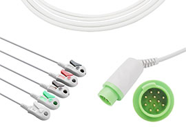 A5181-EC1 Biolight Compatibel Een stuk 5-lead ECG Kabel Clip, AHA 12pin