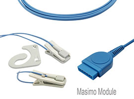 A1315-SR104PU GE Gezondheidszorg> Marquette Masimo Compatibel Oor-clip SpO2 Sensor met 300cm Kabel 1