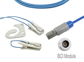 A1318-SR129PU Mindray Compatibel Oor-clip SpO2 Sensor met 260cm Kabel 6-pin