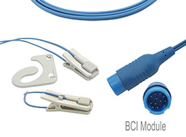 A1318-SR105PU Mindray Compatibel Oor-clip SpO2 Sensor met 300cm Kabel Ronde 12-pin