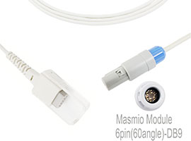 A1318-C02 Mindray Compatibel SpO2 Adapter Kabel met 240cm Kabel 6pin(60 hoek)-DB9