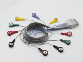 A54HEC10IK ECG Holter Kabel 10-lead Kabel Snap, IEC