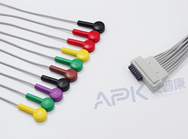 A55HEC10IK ECG Holter Kabel 10-lead Kabel Snap, IEC