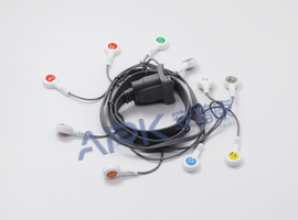 A64HEC10AK ECG Holter Kabel 10-lead Kabel Snap, AHA