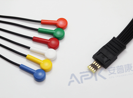 A59HEC06GK ECG Holter Kabel 6-lead Kabel Snap,IEC