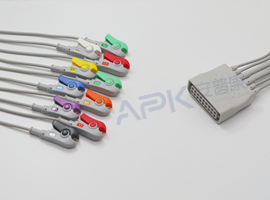 A60HEC10AQ ECG Holter Kabel 10-lead Kabel Snap,IEC
